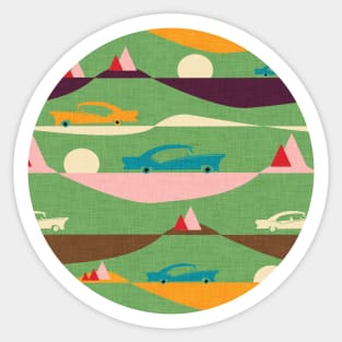 50s Road Trip Green Sticker